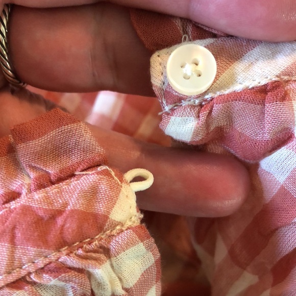 ISABELE SINCLAIR size XL Plaid Pink-Ecru Hi-Collar Ruffle Buttonfront $88 NEW - Picture 12 of 12